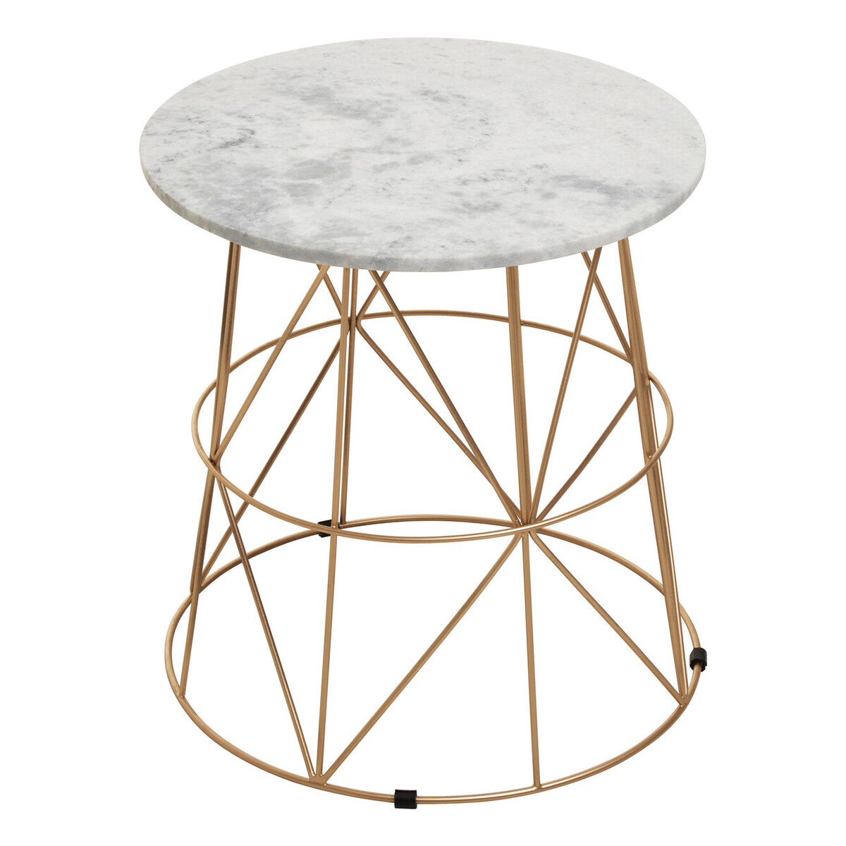 Mandoli White Marble Round Side Table