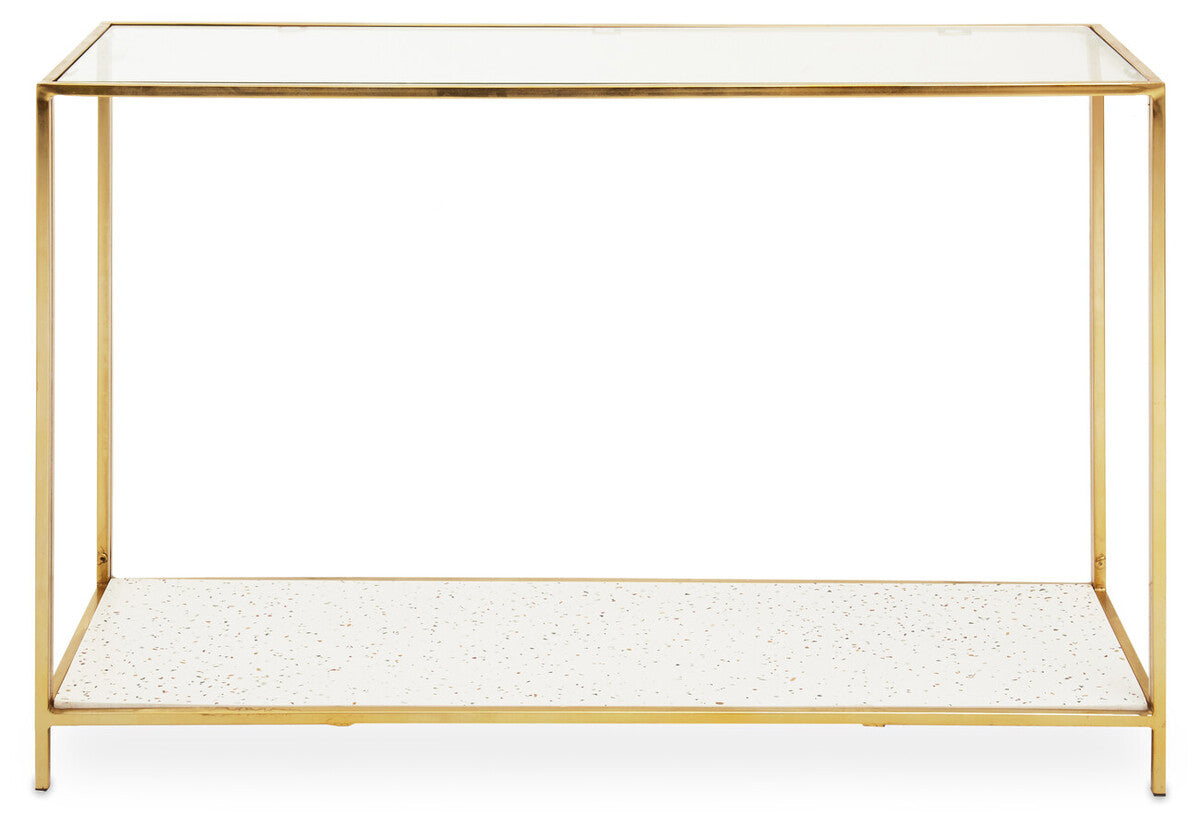 Novi Glass And Gold Frame Console Table