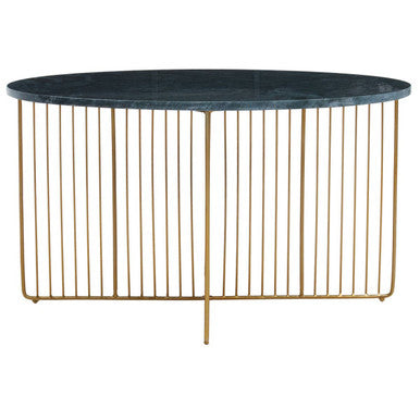 Nirav Green Marble And Gold Frame Coffee Table