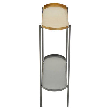 Two Tier Gold Geometric Console Table with Two-Tonal Contrast | Kobra