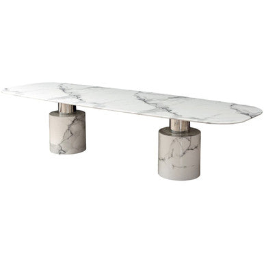 Sesto White Marble Dining Table