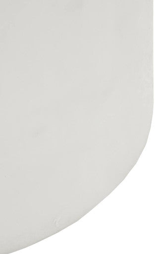 White Marble Console Table with Grey Veining and Stainless Steel Column Base, Sesto