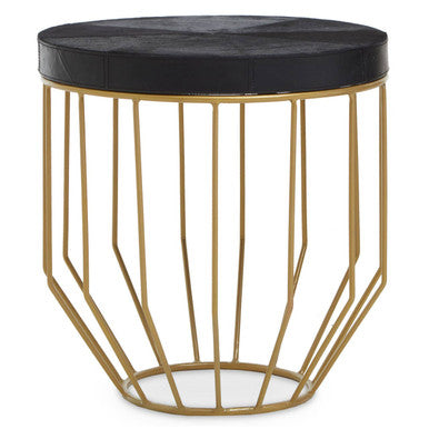 Kensington Townhouse Hair On Hide Round Side Table