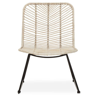 Java Natural Rattan Black Metal Chair