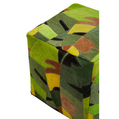 Botanical Leather Pouffe | Safira