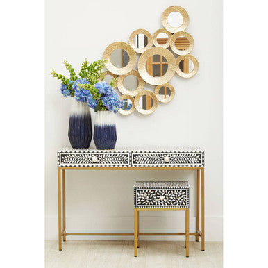 Fusion Console Table With Gold Finish Legs