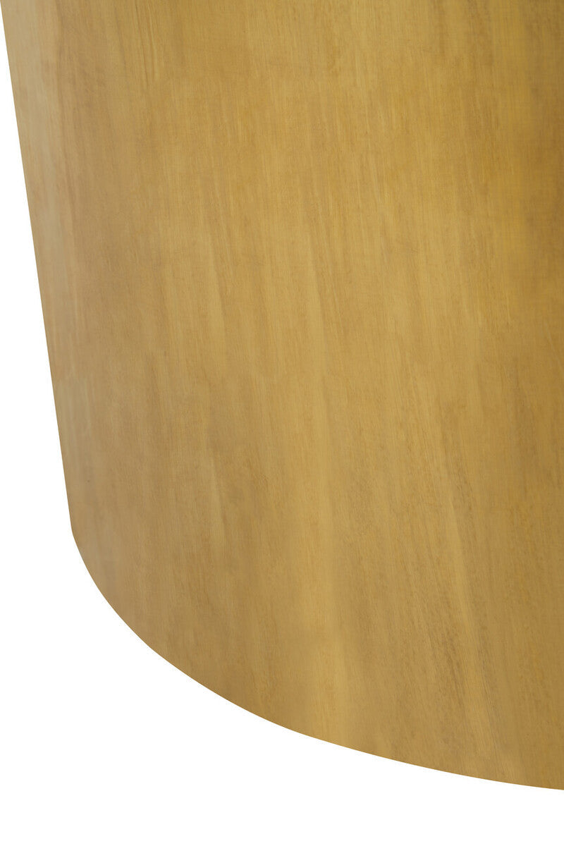 Black and White Round Geometric Bone Inlay Coffee Table with Gold Finish Base, Fusion