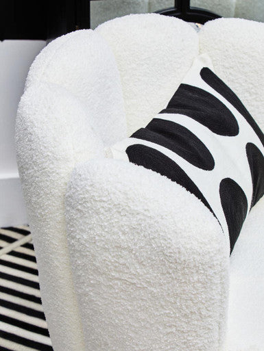 Biarritz Off White Boucle Scalloped Swivel Chair