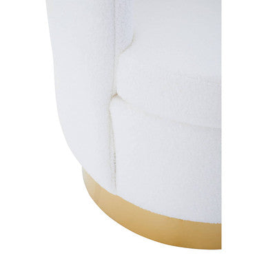 Off White Boucle Scalloped Swivel Chair | Biarritz