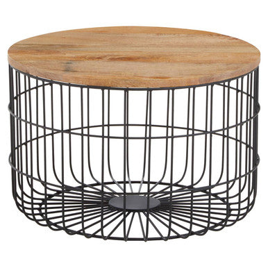 Pali Wooden Top Side Table