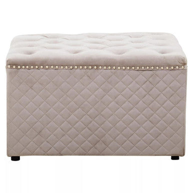 Zamora Square Mink Velvet Ottoman