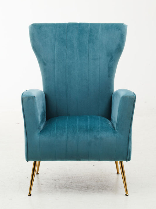 Zamora Velvet Accent Chair With Gold Finish Legs