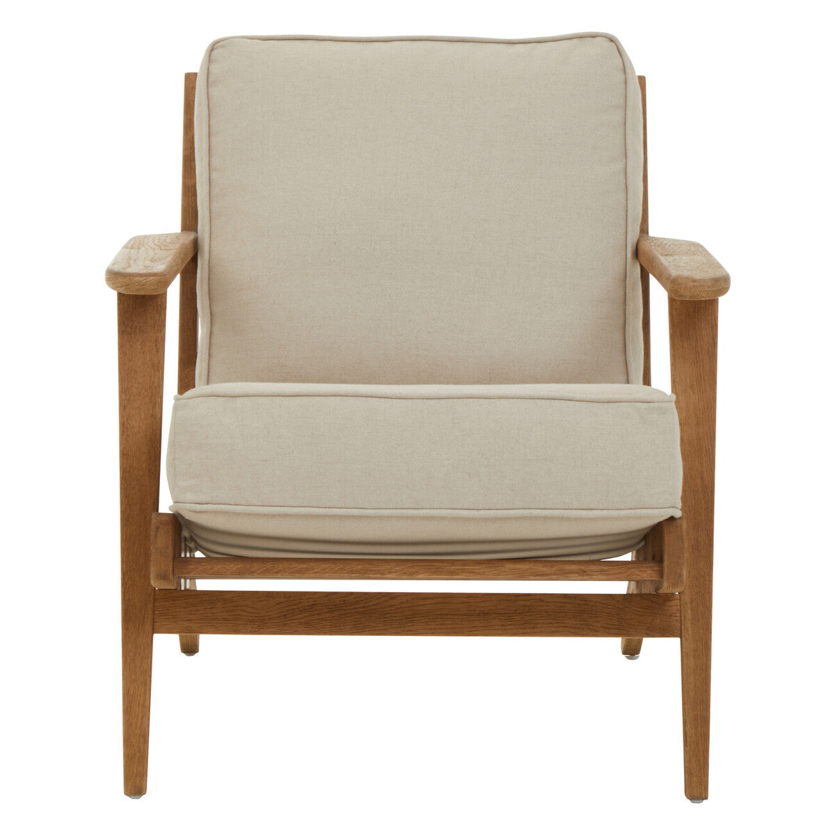 Hector Natural Linen and Oak Armchair