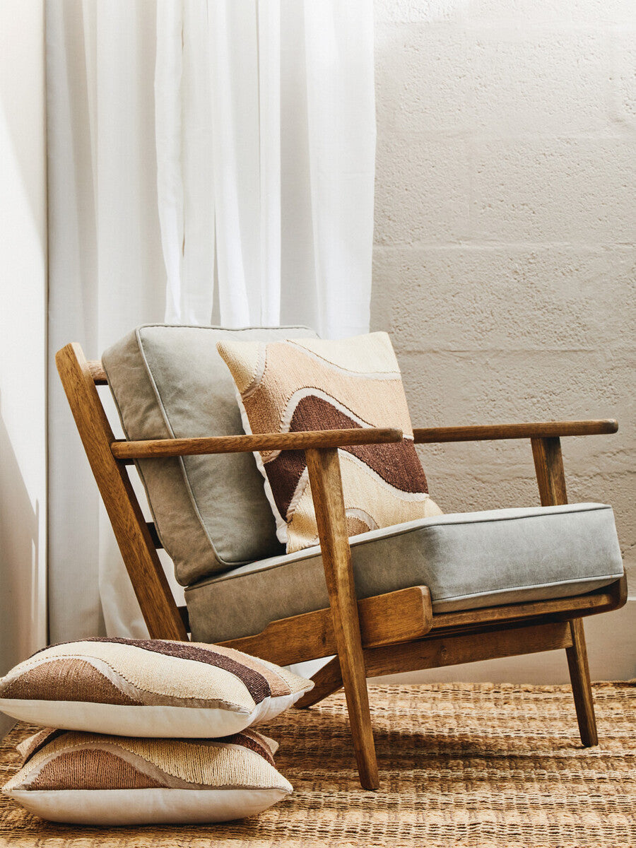 Hector Natural Linen and Oak Armchair