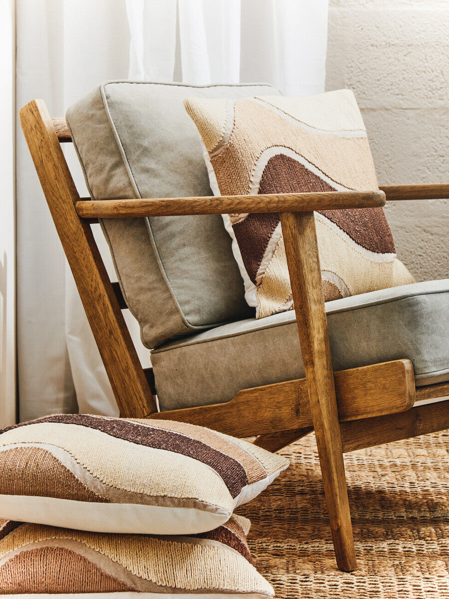 Hector Natural Linen and Oak Armchair