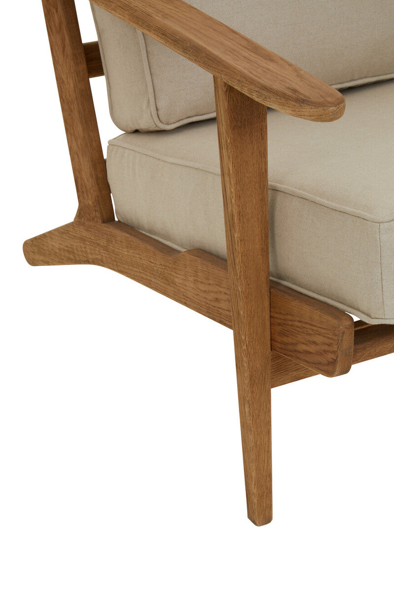 Hector Natural Linen and Oak Armchair