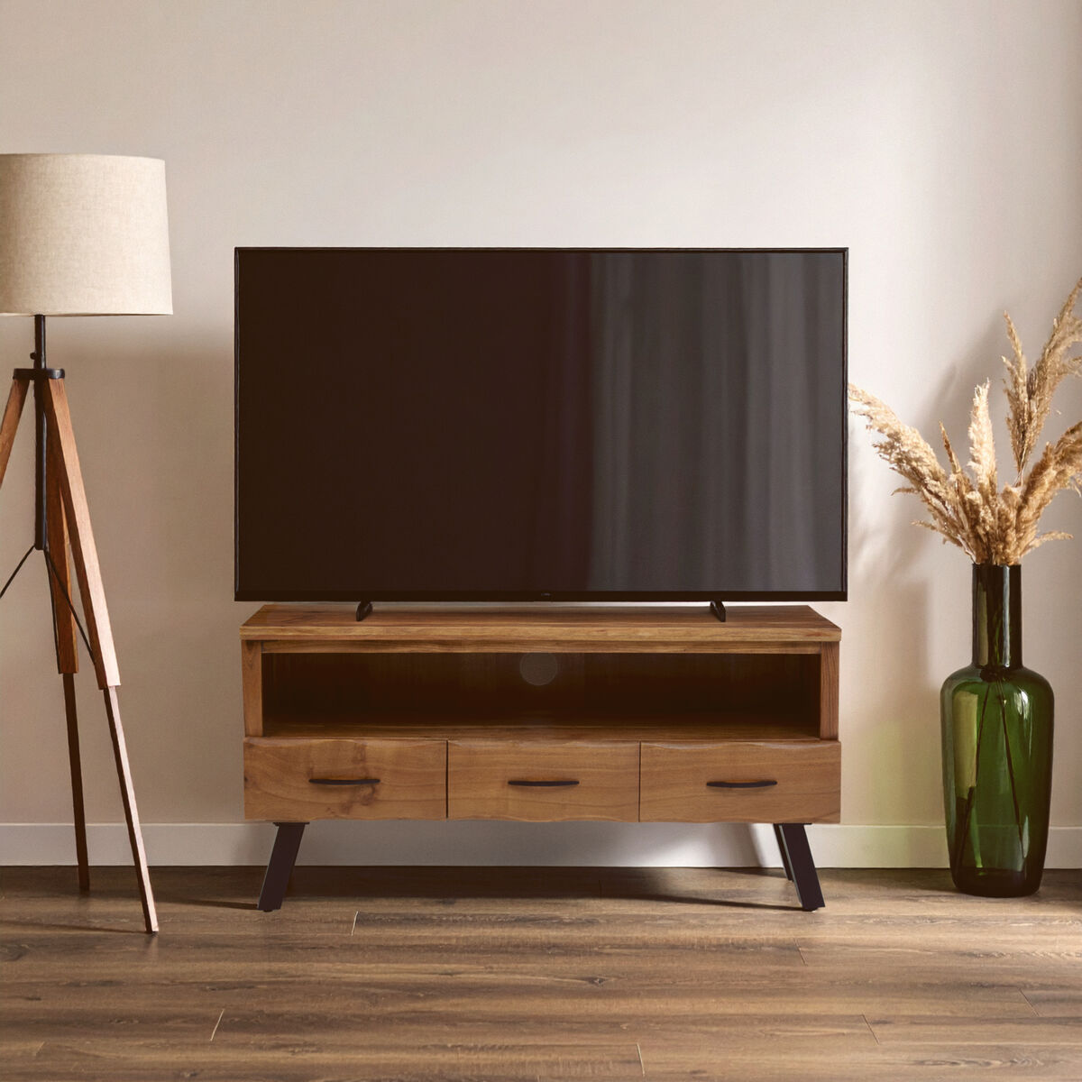 Nashik Three Drawer Acacia Wood Media Unit