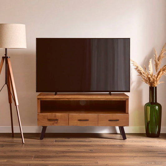 Nashik Three Drawer Acacia Wood Media Unit