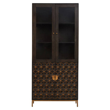 Grey Finish Mango Wood Tall Cabinet | Patna