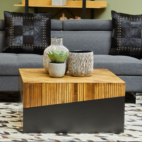 Square Coffee Table with Black Finish, Gabor