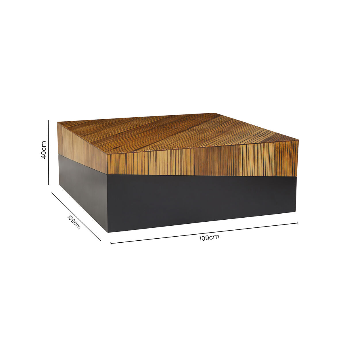 Large Square Coffee Table with Black Finish | Gabor