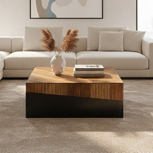 Large Square Coffee Table with Black Finish, Gabor