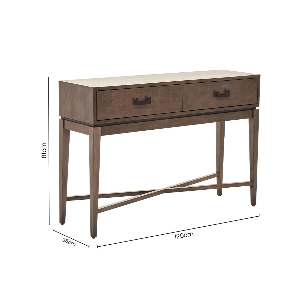 Dimaro Two Drawer Antique Grey Console Table