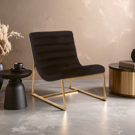 Vogue Black and Gold Lounge Chair