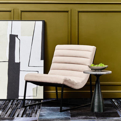 Vogue Ivory Velvet  Lounge Chair