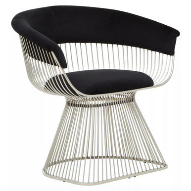 Black Velvet and Silver Frame Chair | Vogue