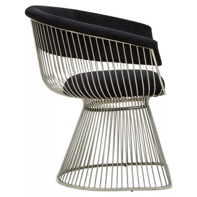 Black Velvet and Silver Frame Chair | Vogue