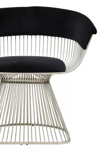 Black Velvet and Silver Frame Chair | Vogue