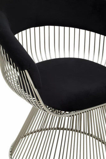 Black Velvet and Silver Frame Chair | Vogue