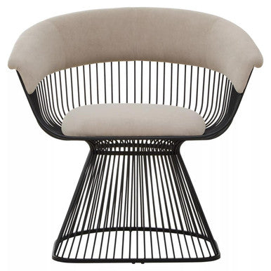 Vogue Mink Velvet and Black Frame Chair