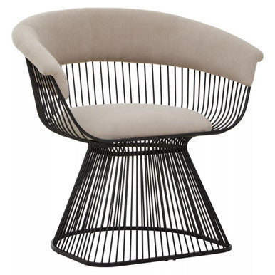 Vogue Mink Velvet and Black Frame Chair