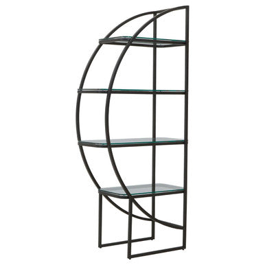 Vogue Left Half Moon Black Shelf Unit