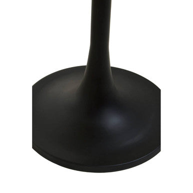 White Enamel Top Round Side Table with Matte Black Base, Corra