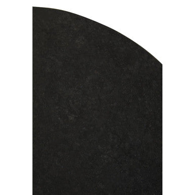 Black Marble Top Side Table with Gold Finish Geometric Sledge Base, Corra