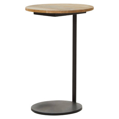 Corra Side Table With Round Wooden Top