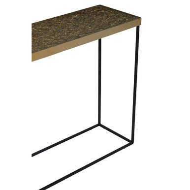 Gold Finish Console Table with Black Metal Frame | Akola