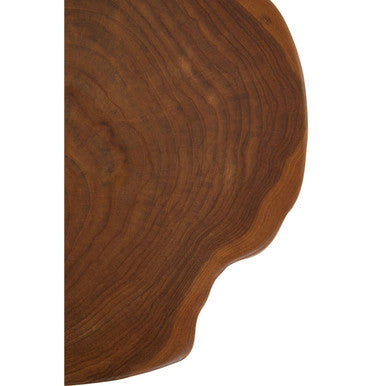 Solid Teak Wood Top Side Table in Black and Natural Finish | Manado