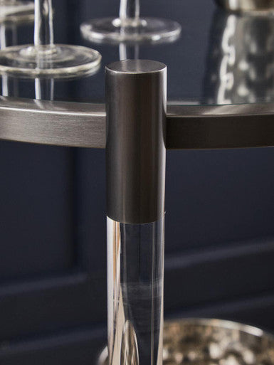 Oria Round Drinks Trolley With Acrylic Supports