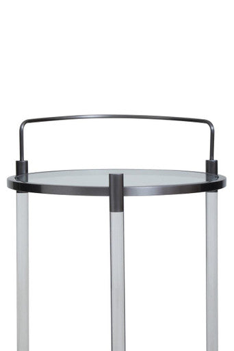 Oria Round Drinks Trolley With Acrylic Supports