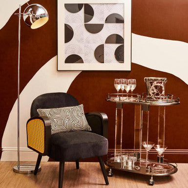 Drinks Trolley in Metallic Frame | Oria