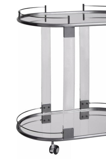 Drinks Trolley in Metallic Frame | Oria