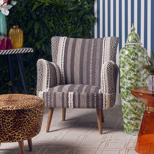 Cefena Grey And White Chair