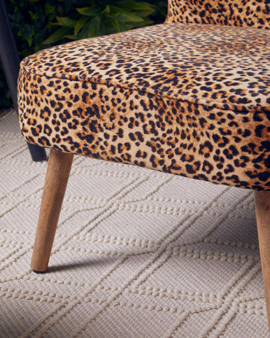 Cefena Leopard Print Velvet Chair