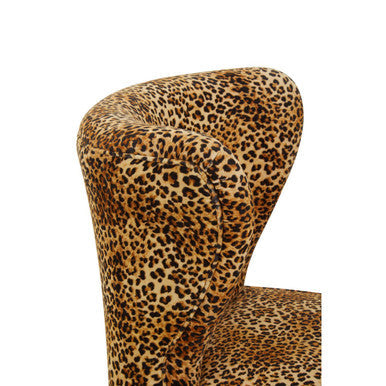 Cefena Leopard Print Velvet Chair