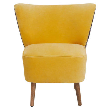 Cefena Yellow Cotton Chair with High Back