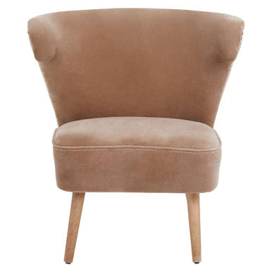 Mink Velvet and Natural Linen Chair | Cefena